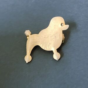 Cutie Patutti Poodle Vintage Gold Lapel Pin